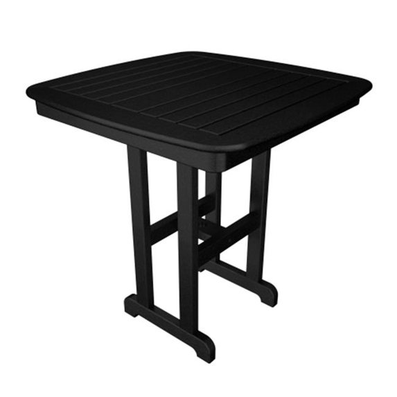 Poly Wood NCRT37BL Nautical 37 in. Counter Height Table - Black