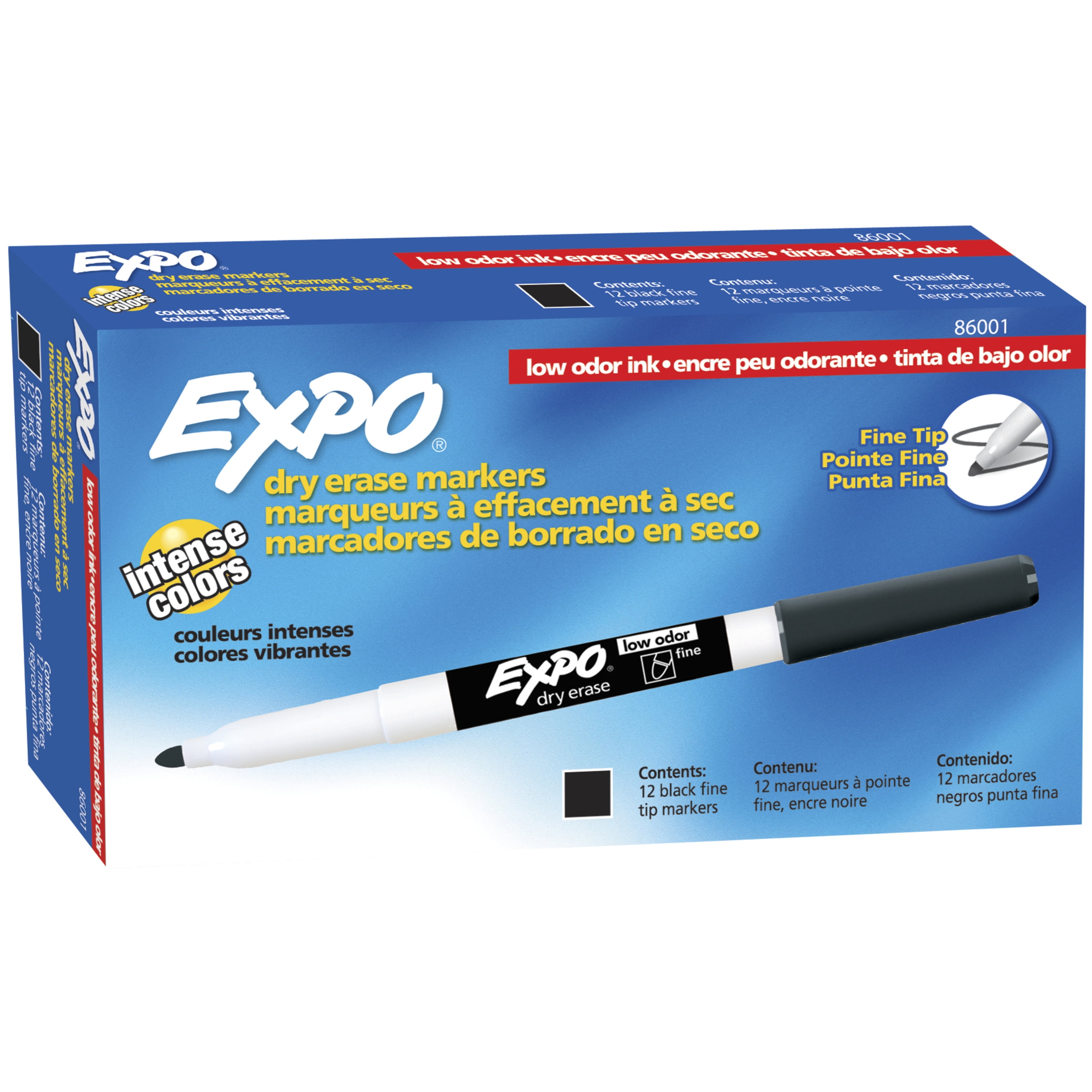 12 pack Quartet Dry-Erase Markers Low Odor Fine Point Black 51989692 