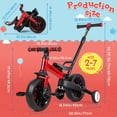 thumbnail image 5 of Lorelo Balance Bicycle with Push Handle for Kids 2-5 Years Old, 6 in 1 Folding Push Bike with Training Wheels & Pedals, Balance Bike for Boys and Girls with Brakes & Kickstand, 5 of 6