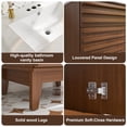 thumbnail image 4 of LUXEYARD 24-in W Walnut Mid-Century Freestanding Bathroom Vanity Base Only with Soft Close Doors, 4 of 8