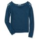 thumbnail image 2 of Playera adornada con hombros de encaje Aeropostale azul XS, 2 of 2