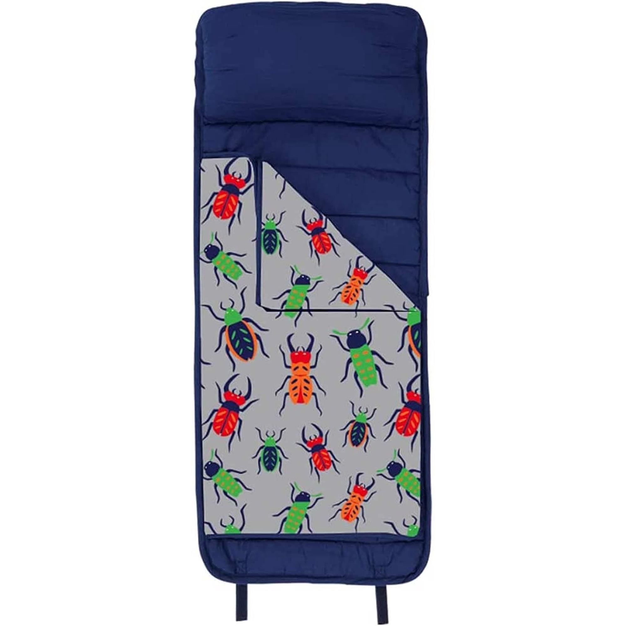 Viv&Lou Fun Buggy Kids Nap Mat Set- Includes Fleece Blanket- Great for Napping During Daycare, Road Trips, Travel- Fits Toddlers & Young Children (Fun Buggy)
