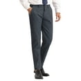 thumbnail image 4 of INSPIRE CHIC Pants for Men's Regular Fit Flat Front Formal Business Plaid Dress Pants Dark Gray 32, 4 of 5