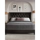 thumbnail image 3 of Wingback Platform Bed Frame with Headboard with Wood Slat Support and Square Stitched Headboard My Lux Decor Round, 3 of 8