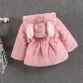 thumbnail image 4 of Odeerbi Kids Baby Girls Winter Solid Cartoon Faux Wool Sweater Jacket Plus Velvet Thickening Coat Cloak Jacket Thick Warm Outerwear Clothes, 4 of 4