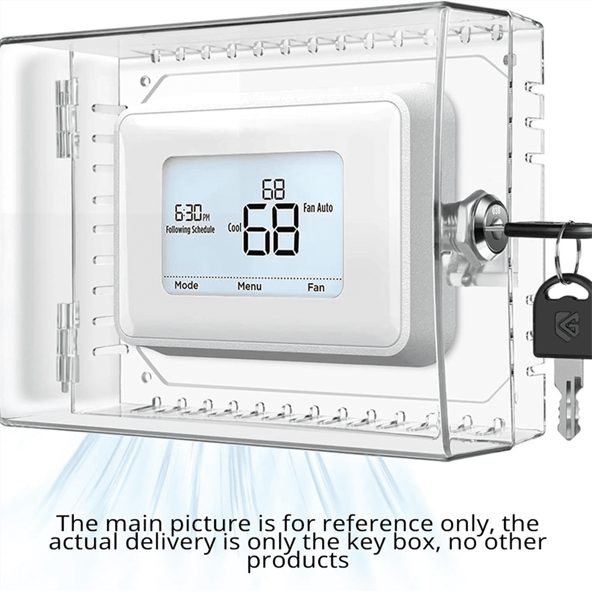 Large Thermostat Lock Box Cover with Key for , Clear Thermostat Cover Fits Thermostats y14036