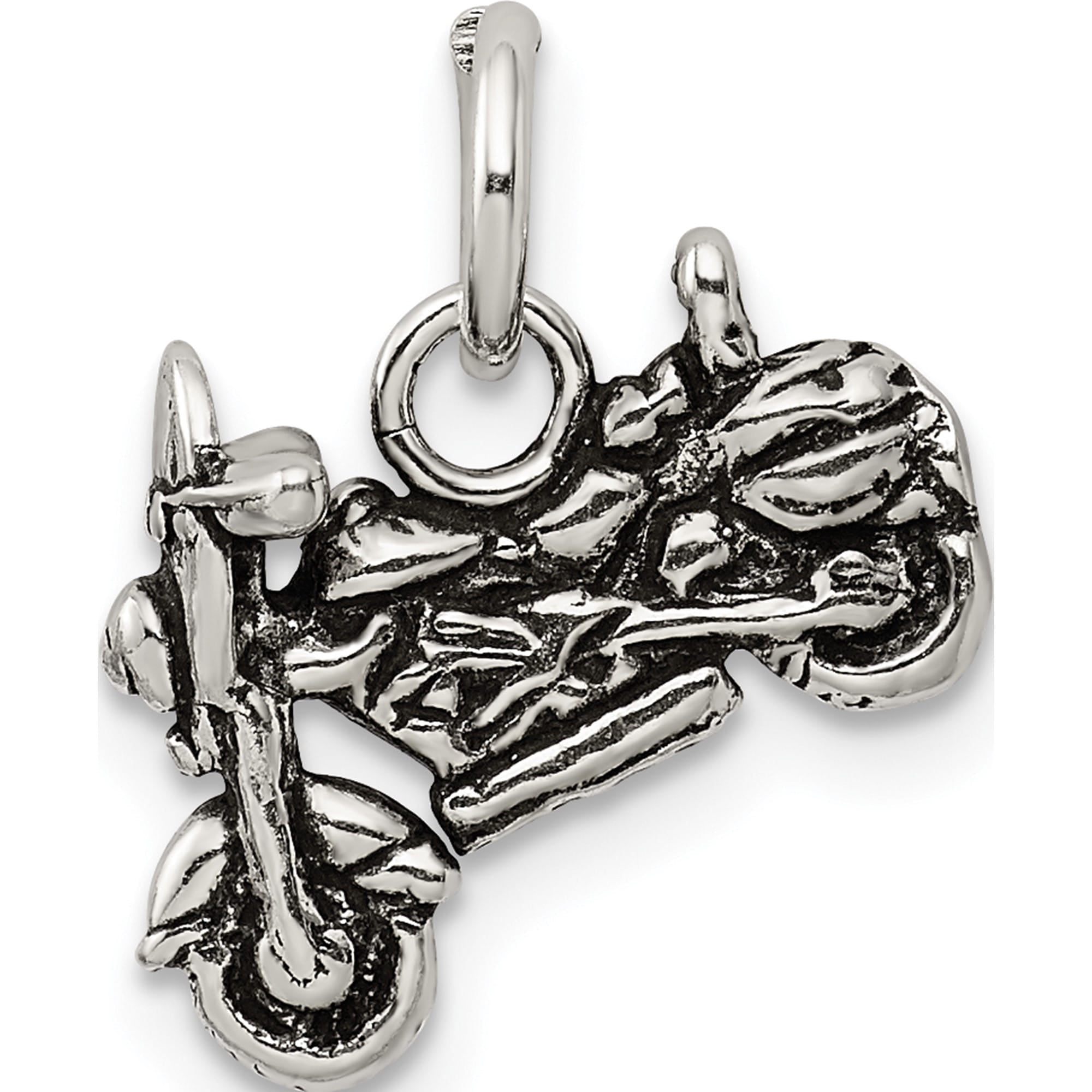 Sterling Silver Antiqued Motorcycle Charm Solid 3-D Material Precious Trendy Refined Bring sparkle and sophistication to your day
