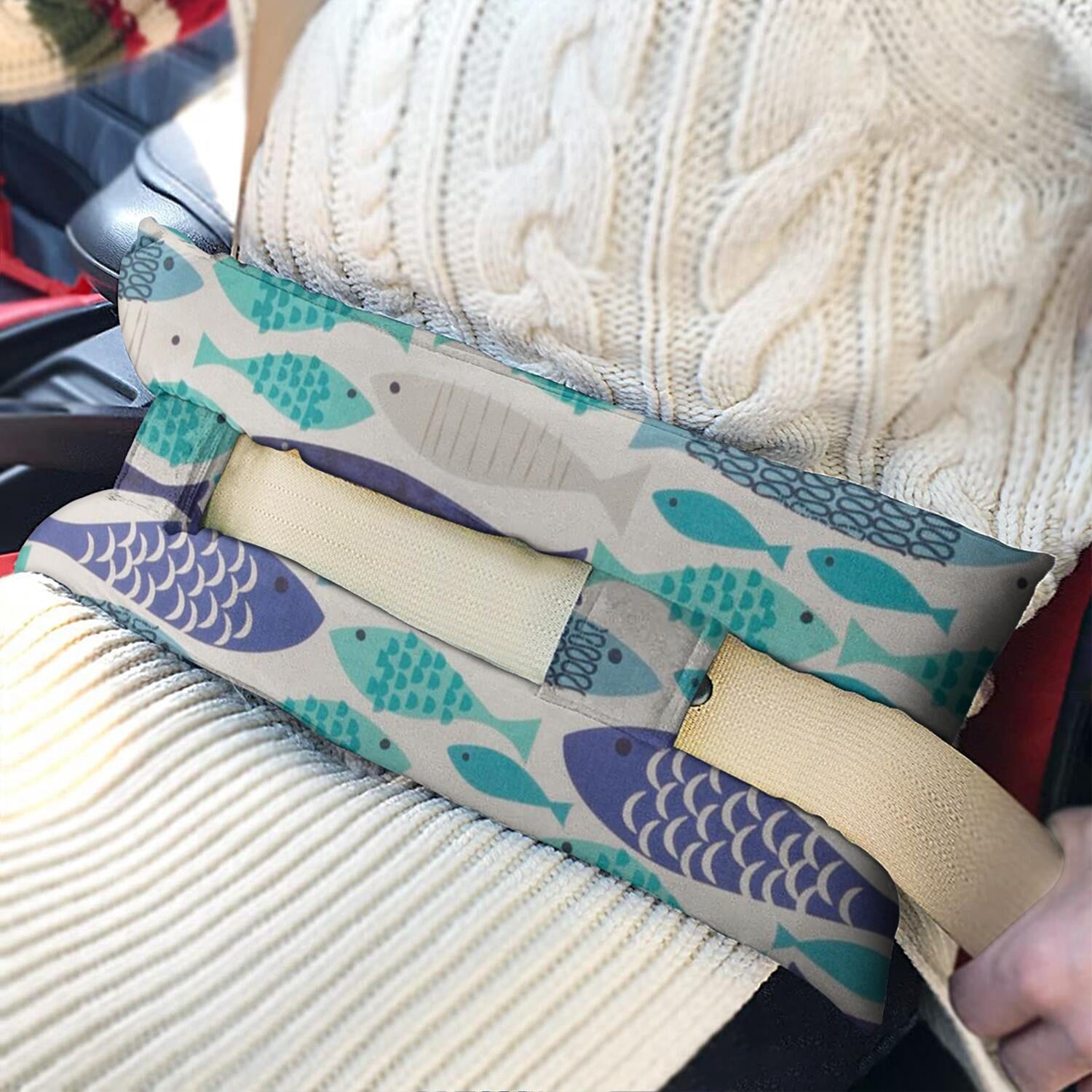 Summer Beach Seat Belt Pillow Post-Surgery Mastectomy & Chest Protection Cushion Soft Coral-Themed Recovery Pad for Women After Breast Surgery