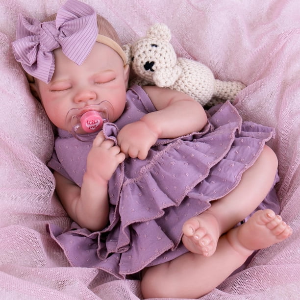 Muñeca Reborn Aori realista, realista, 50 cm, con kit de alimentación