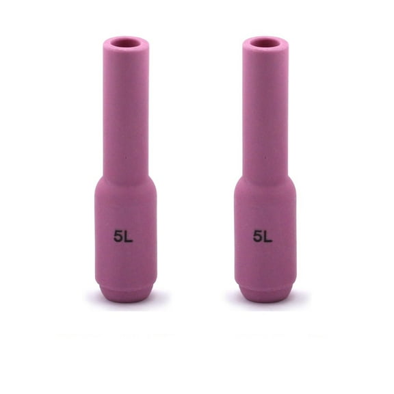 WeldingCity 2-pk Alumina Ceramic LONG Cup Nozzle 10N49L #5 for Regular Setup in TIG Welding Torch 17, 18 and 26