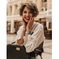 thumbnail image 5 of ANTHOUSELeather Band Compatible with Apple Watch Band Women 38mm 40mm 41mm 42mm 44mm 45mm 49mm(Ultra), Dressy Leather Strap with D-Shape Metal Buckle for iWatch Bands Series 8 SE 7 6 5 4 3 2 1, 5 of 12