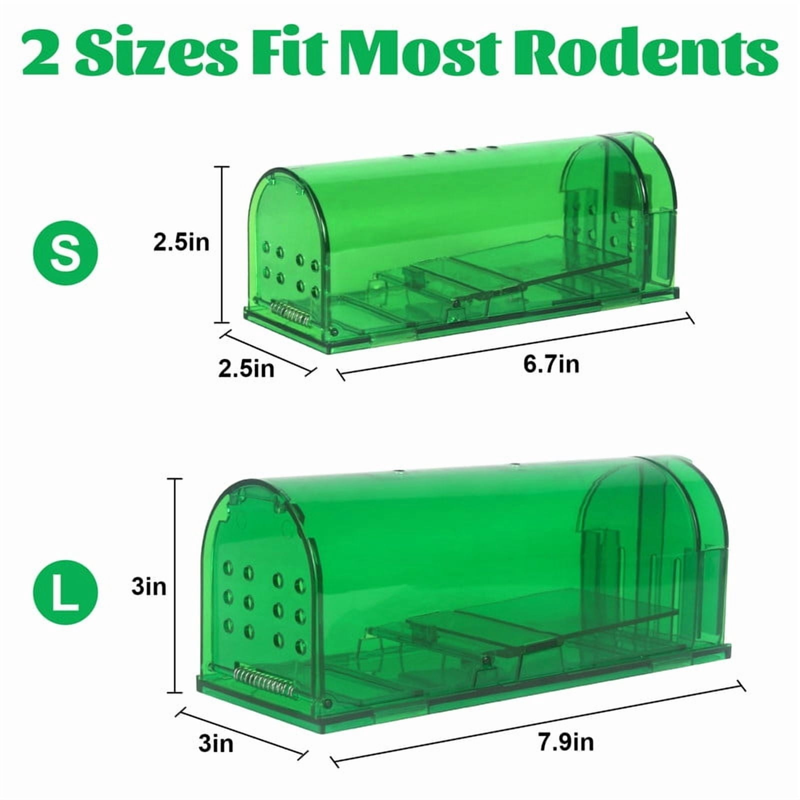 4-Pack Live Mouse Trap, Humane Catch & Release, No-Kill Design, Easy-Clean Reusable Rodent Catcher, Child & Pet Friendly, for Indoor Outdoor Use, XL Size