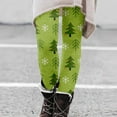 thumbnail image 2 of YujiCraft Women's Christmas Print Plus Velvet Warm Elastic Leggings, High Waist Fleece Lined Winter Pants,M, 2 of 2