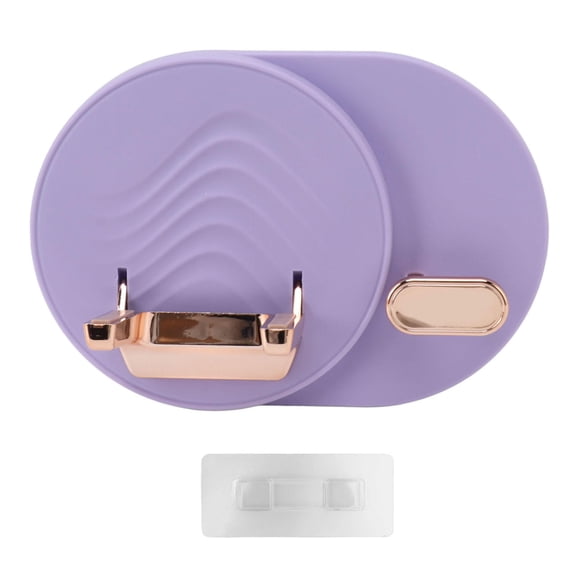 BIMZUC Wall‑Mounted Hair Dryer Shelf – Space‑Saving, Cable Storage, No‑Punch Design, Purple – Ideal for Bathroom & Shower