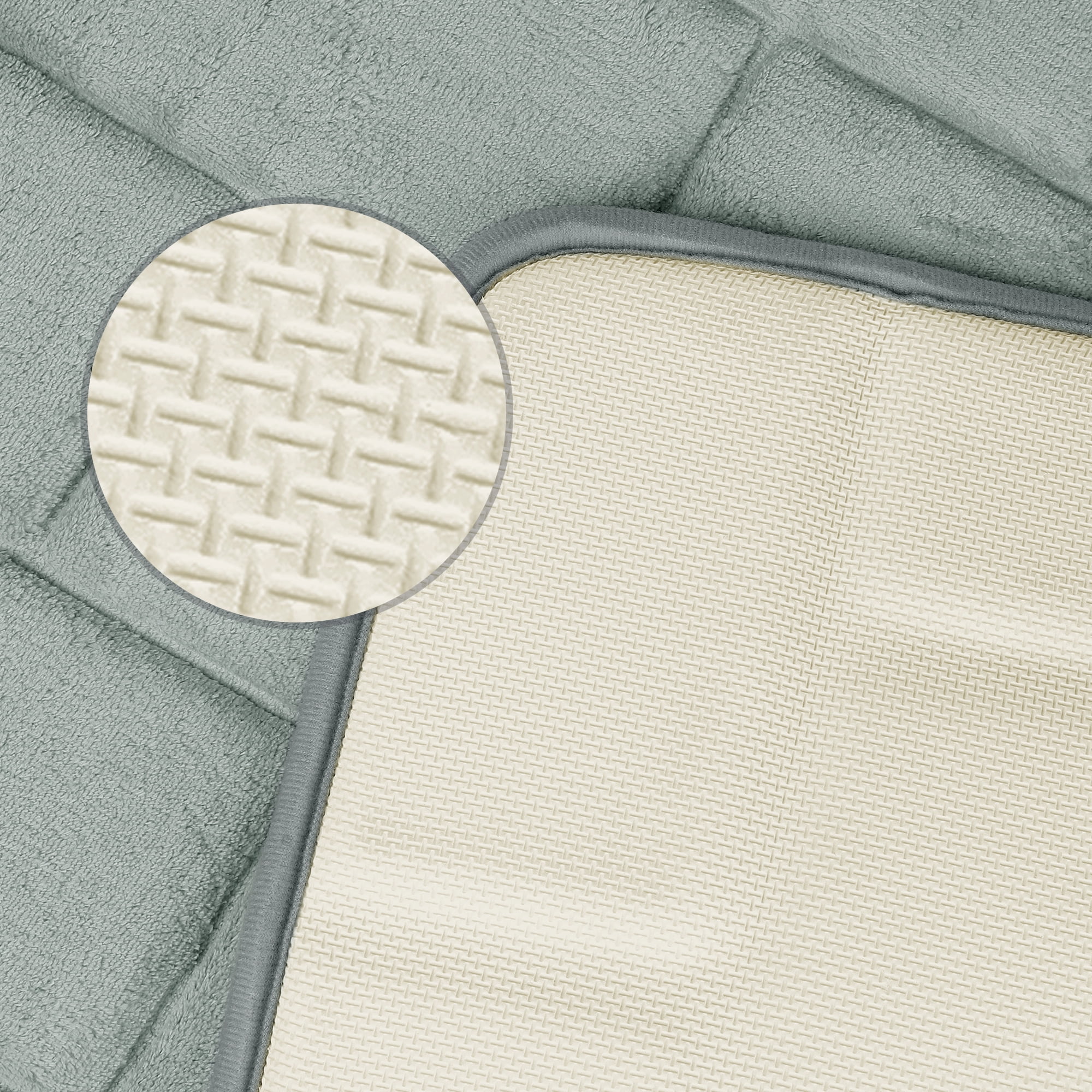 Unique Bargains Memory Foam Bath Mat Soft Absorbent Bathroom Rug Non-Slip Thick Dry Fast Light Gray 16" x 24"