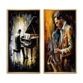 thumbnail image 2 of Designart "Piano Serenade The Pianist s Art II" Music Framed Wall Art Set Of 2 - Black Music Gallery Wall Frame Set For Home Decor, 2 of 7