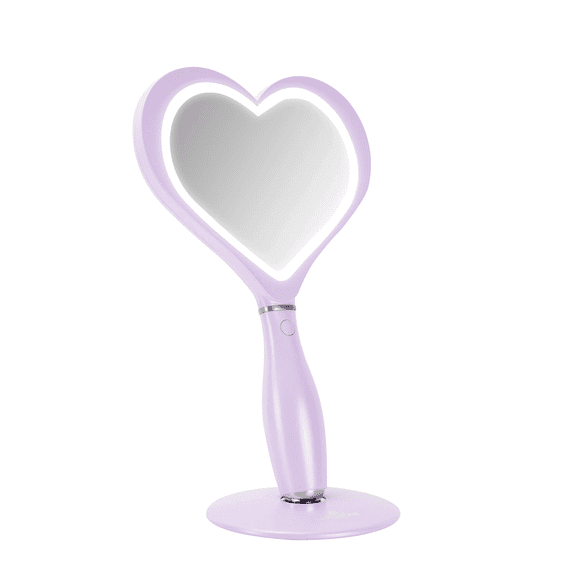 Impressions Vanity Amour LED Handheld Makeup Mirror with Lights and Magnetic Ball Standing Base (Lilac)