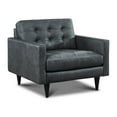 thumbnail image 4 of Hello Sofa Home Naples Mid-Century Top Grain Leather Armchair in Gray, 4 of 10