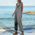 thumbnail image 7 of Women's Sleeveless Hooded Overalls - Adjustable Straps, Wide Leg, Pockets, Casual/Travel, Button Closure (S-XXXL), 7 of 7