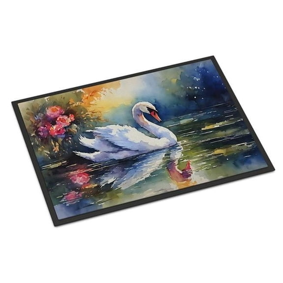 Carolines Treasures DAC3277MAT 18 x 27 in. Unisex Swan Doormat