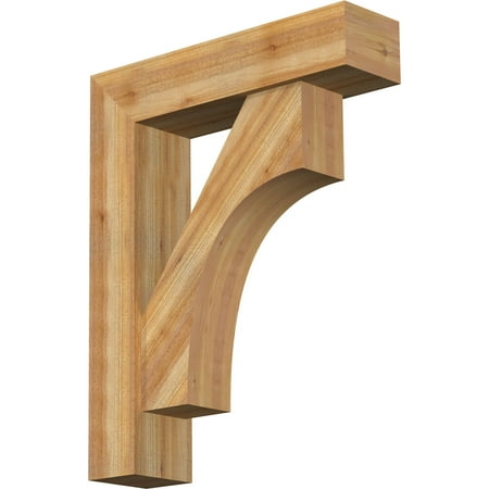 

Ekena Millwork 8 W x 32 D x 40 H Westlake Block Rough Sawn Bracket w/ Offset Brace Western Red Cedar
