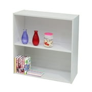 Kings Brand Furniture White Wood 2-Tier 2-Shelf Bookcase Storage Organizer