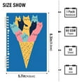 thumbnail image 2 of FORMRS 1-Subject Spiral Notebook 8" x 5" College Ruled 60 Refillable Sheet, 2 Pack, Colorful Ice Cream Cat, 2 of 7