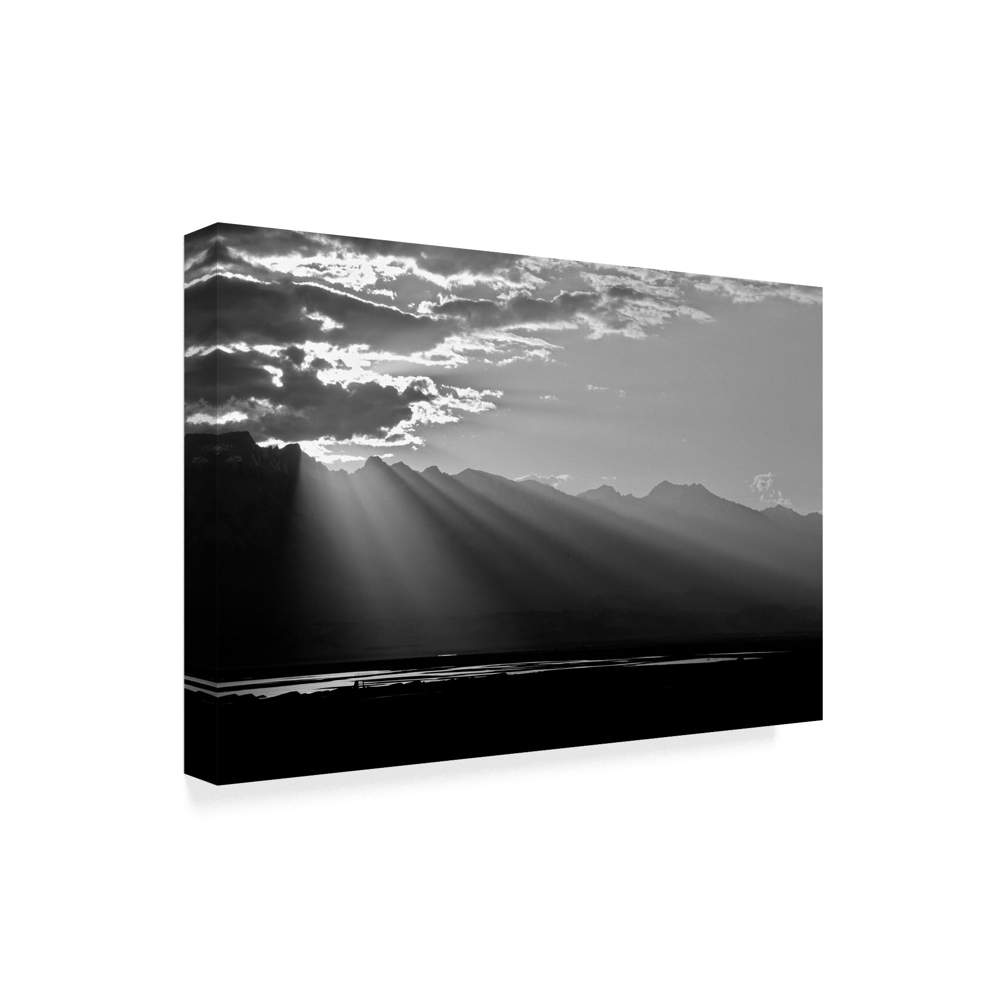 Trademark Fine Art 'Clouds Rays In Black and White' Canvas Art by American School