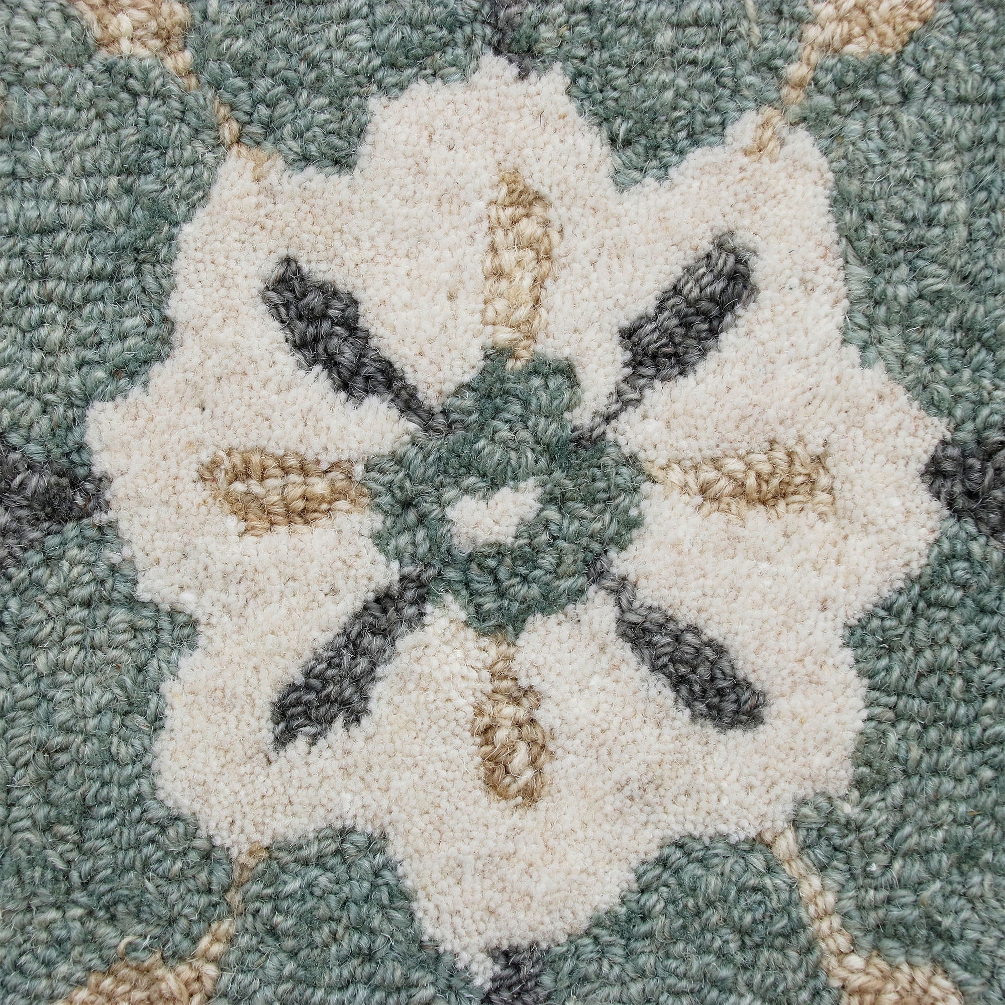 LR Home Cassie Fran Bohemian Floral Indoor Natural Wool Beige/Gray Area Rug, 2'3" x 6'9" Runner