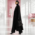 thumbnail image 5 of Leidass Womens Long Overcoat Notched Lapel Self Tie Belt Waist Button Front Long Sleeve Solid Tailored Outerwear With Side Pockets Black L, 5 of 6