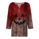 thumbnail image 4 of Camiseta gráfica de Halloween para mujer, camiseta informal de manga 3/4, estampado espeluznante "HELP", cómoda y elegante, 4 of 5