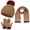 Coffee 1, variant on MEICHEN Warm Set for Women, Autumn Winter Warm Wool Hat Scarf Gloves 3 Pieces Set Cute Knit Cap Screen Mittens Scarves Sets, Fall Winter Fashion Accessories