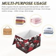 thumbnail image 7 of Foldable Fabric Storage Bin With Handle Collapsible Basket Box Storage With Lid Organizer Skulls&red Roses, 7 of 7