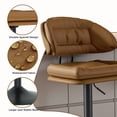 thumbnail image 6 of Hawsaiy Modern Bar Stools Set of 4, Ergonomic Double-Layer Upholstered Bar Stools with Back, Adjustable Swivel Barstools for Kitchen Island, Brown, 6 of 11