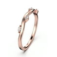 thumbnail image 2 of 0.16Ct 3X1.5mm Marquise Cut Diamond Moissanite 18K Rose Gold Over Silver Wedding Band, 2 of 4