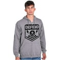 thumbnail image 5 of Defend Freedom Skull Crossbones 2A Unisex Plus Size Zip Hoodie Brisco Brands 2X, 5 of 6
