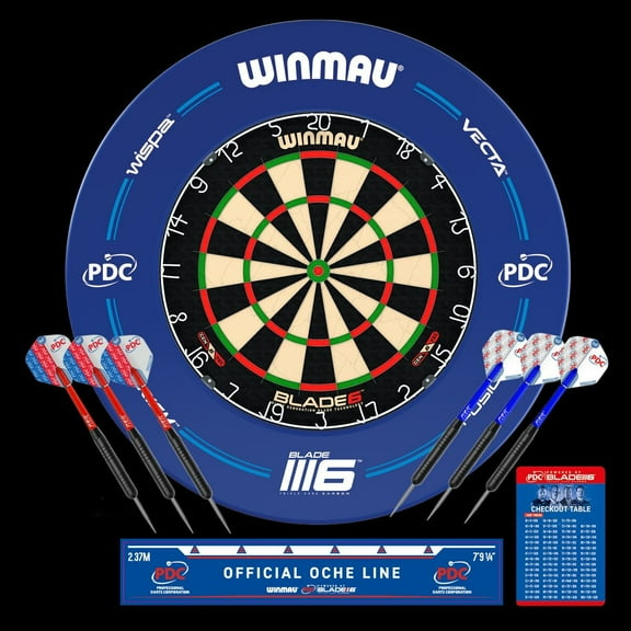 Winmau Blade 6 PDC Surround Set (Blade 6 Dartboard, PDC Surround and 6 Darts)