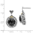 thumbnail image 3 of FB Jewels Sterling Silver w/14K Gold Onyx Post Dangle Earrings, 3 of 3