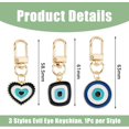 thumbnail image 2 of Evil Eye Keychain Charms Small Swivel Clasp Keychain with Enamel Charms Goden Alloy Protection Charms Key Chain, 2 of 9