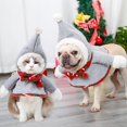 thumbnail image 2 of Lindo disfraz de Navidad para mascotas capa de Navidad rayas rojas y verdes para gatos y perros, 2 of 5