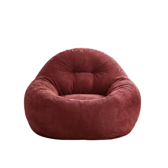 Bean Bag Chair with Filling, Tufted Fluffy Bean Bag Sofa with Memory Foam for the Living Room, Halls of Residence and Flats (Red)