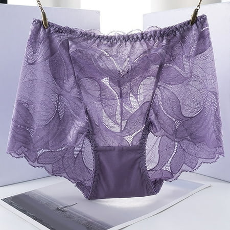 Panties for Women Cotton Lace Triangle Seamless High Waist Large Size Brief Lightweight Waisted Underwear