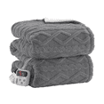 thumbnail image 2 of Electric Blanket - Thick Tufted Sherpa Heated Blanket with 10 Heating Levels and 10 Time Settings, ETL Certified Machine Washable Heating Blanket 84"×90", Grey, 2 of 7
