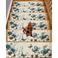 thumbnail image 2 of Teal Tulips Stair Treads Non Slip Indoor for Wooden Steps, Vintage Farmhosue Turquoise Floral Butterflies 7 Pcs Stair Mats for Elders Dogs, 8 x 30 Inch Carpet Treads Runner Rugs for Staircase, 2 of 7