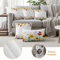 thumbnail image 6 of Spring Floral Outdoor Waterproof Pillow Covers, Summer Pastoral Botanical Decorative Square Throw Pillowcase Sofa Cushion Sham for Patio/Couch/Chair, 24"x24" 2 Pack, 6 of 8