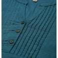 thumbnail image 5 of eloria Women's Fashion Solid Kurti In Mandarin Collar Neck Design, Fabric : Cotton, Color : Teal, Size : 2XL, 5 of 5