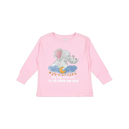 

Inktastic My Gigi Loves Me to the Moon and Back Elephant Family Gift Toddler Boy or Toddler Girl Long Sleeve T-Shirt