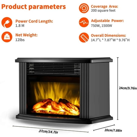 Donyer Power 14 Mini Electric Fireplace Tabletop Protable Heater 1500 W Black Metal Frame Canada - Mini Fireplace Heater Donyer Power 14 Mini Electric Fireplace Tabletop Protable Heater 1500 W Black Metal Frame Canada - Mini Fireplace Heater