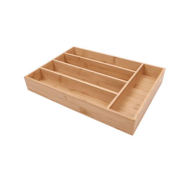 Better Homes & Gardens Natural Bamboo Silverware Organizer, 13.98in D x 10.04in W x 1.97in H