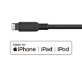 thumbnail image 2 of onn 6ft Lightning to USB Charging Cable, Soft Touch Material, MFI Certified, Black - Compatible with iPhone 14/13/12/11/X/XR/XS/8/7/6/5, iPad, Airpods and more, 2 of 6